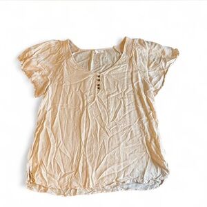 Maurices Cream Blouse with Button Detail